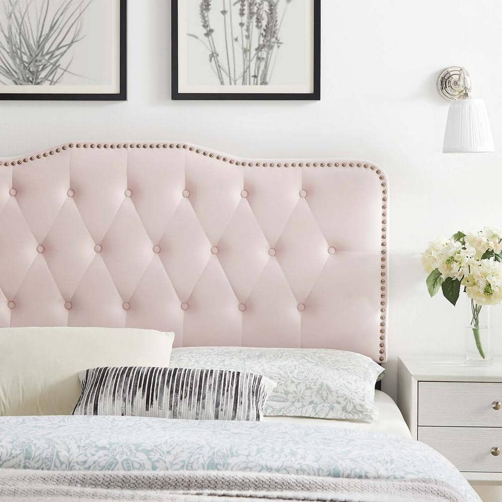 Modway Sophia Pink Tufted Performance, Pink Tufted Headboard Queen