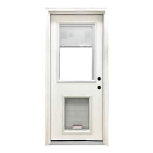 Full/Half Lite Fiberglass Patio Prehung Double Door Unit with Pet