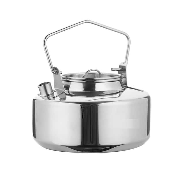 1.1 qt. 4-Cup Portable Lightweight Stainless Steel Stovetop Kettle, Ideal for Bushcraft and Outdoor Campfire Use