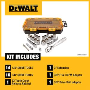 1/4 in. and 3/8 in. Drive Socket Set (34-Piece)