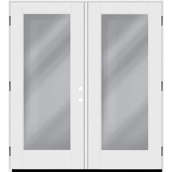 Regency 72 in. x 80 in. Full Lite Clear Glass Primed RHOS Unfinished Fiberglass Retro Patio Door with 4 in. Jamb