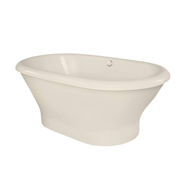 Hydro Systems Harrisburg 5.8 ft. Acrylic Back Drain Freestanding Oval Air Bath Tub Bar in Biscuit