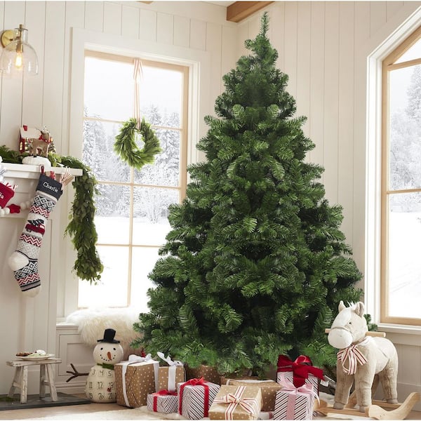 6ft Full Fir Hinged Artificial Christmas Tree, Unlit Holiday Decoration with 480-Tips for Home, Office, and Party
