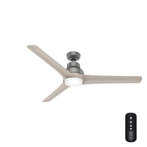 Lakemont 60 in. Integrated LED Indoor Matte Silver Ceiling Fan with Light Kit and Remote Control