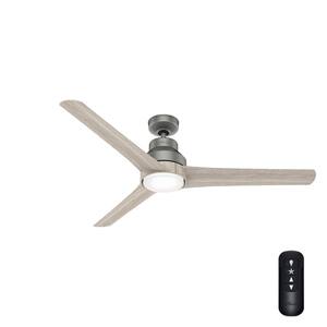Lakemont 60 in. Integrated LED Indoor Matte Silver Ceiling Fan with Light Kit and Remote Control