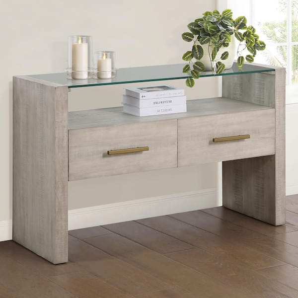Steve Silver Garland 48 in. Blonde Rectangle Wood Console Table