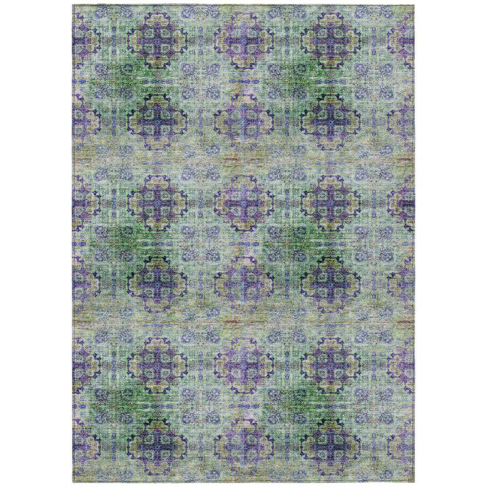 Purple and Green 3 ft. x 5 ft. Woven Floral Medallion Rectangle Indoor/Outdoor Area Rug price history on PriceWatchPro