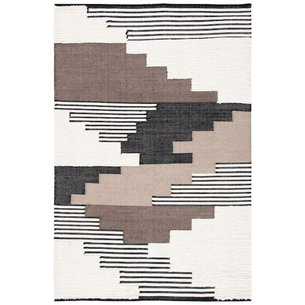 Kenya 6 ft. x 9 ft. Black/Ivory Abstract Geometric Area Rug