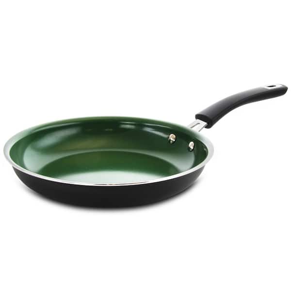 Gibson Home Hummington 10 in. Aluminum Ceramic Nonstick Frying Pan in Green