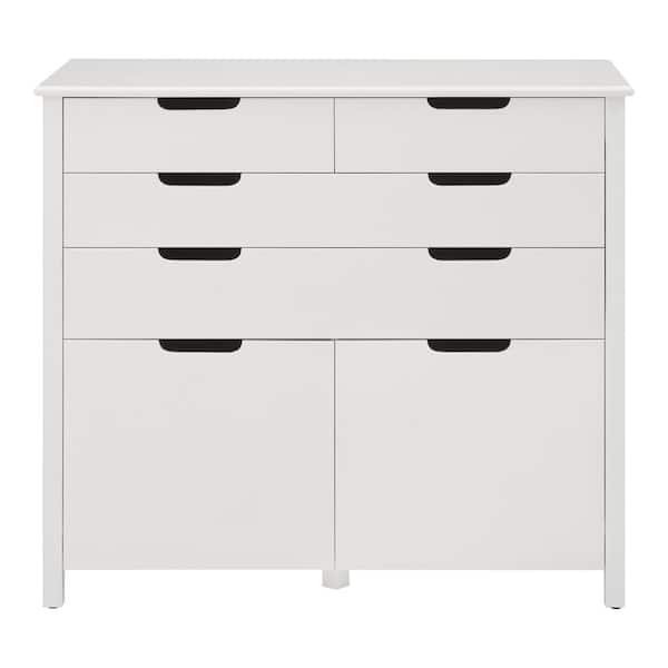 Craft White Storage Console Table with 2 File Drawers