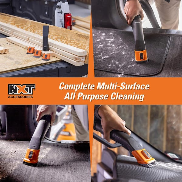 NXT Car Nozzle Shoe Kit with Hard, Soft, Rubber Bristle Vacuum Attachments for RIDGID NXT Car Nozzle DA1703 and MAX2503