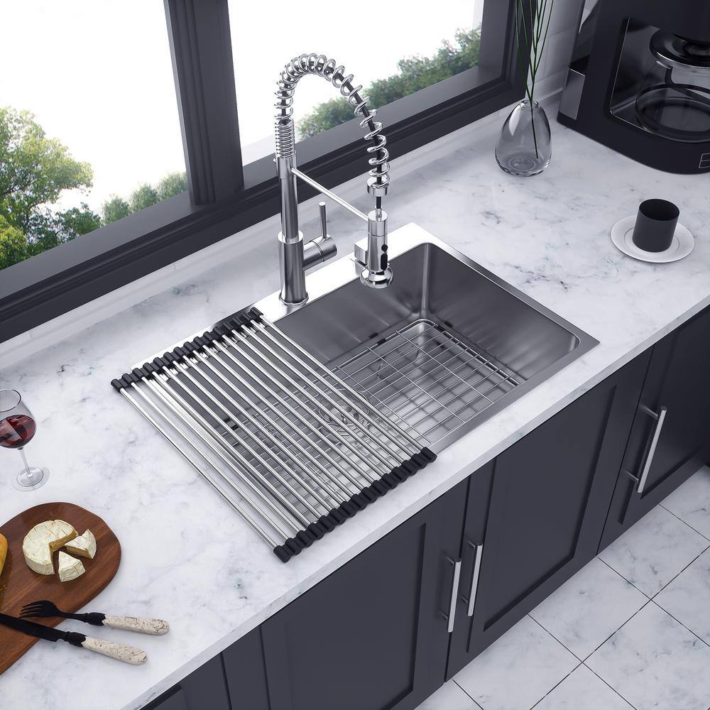 30'' Brushed Nickel Stainless Steel Single Bowl Kitchen Sink