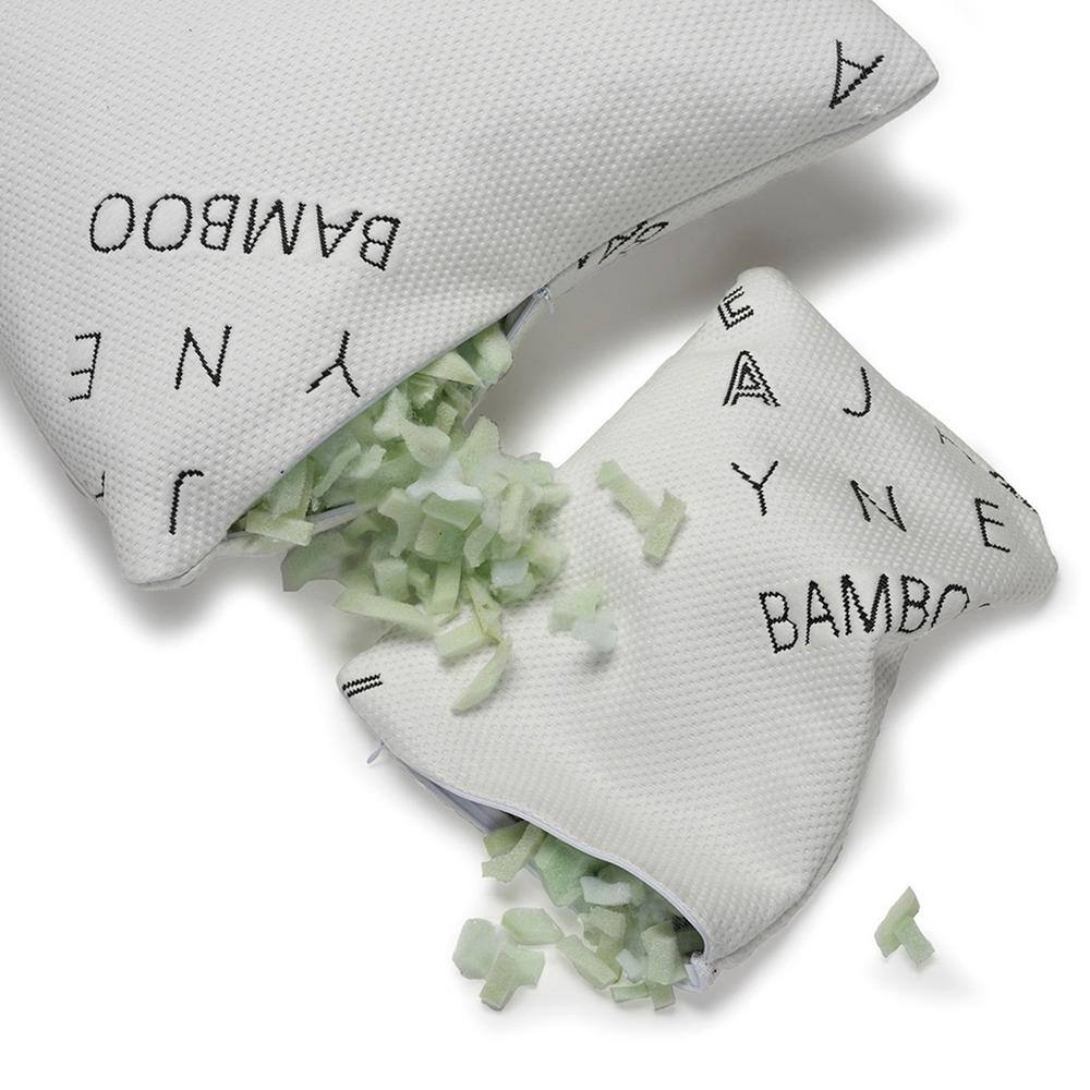 Standard/Queen White Bamboo Memory Foam Pillow with Adjustable Density