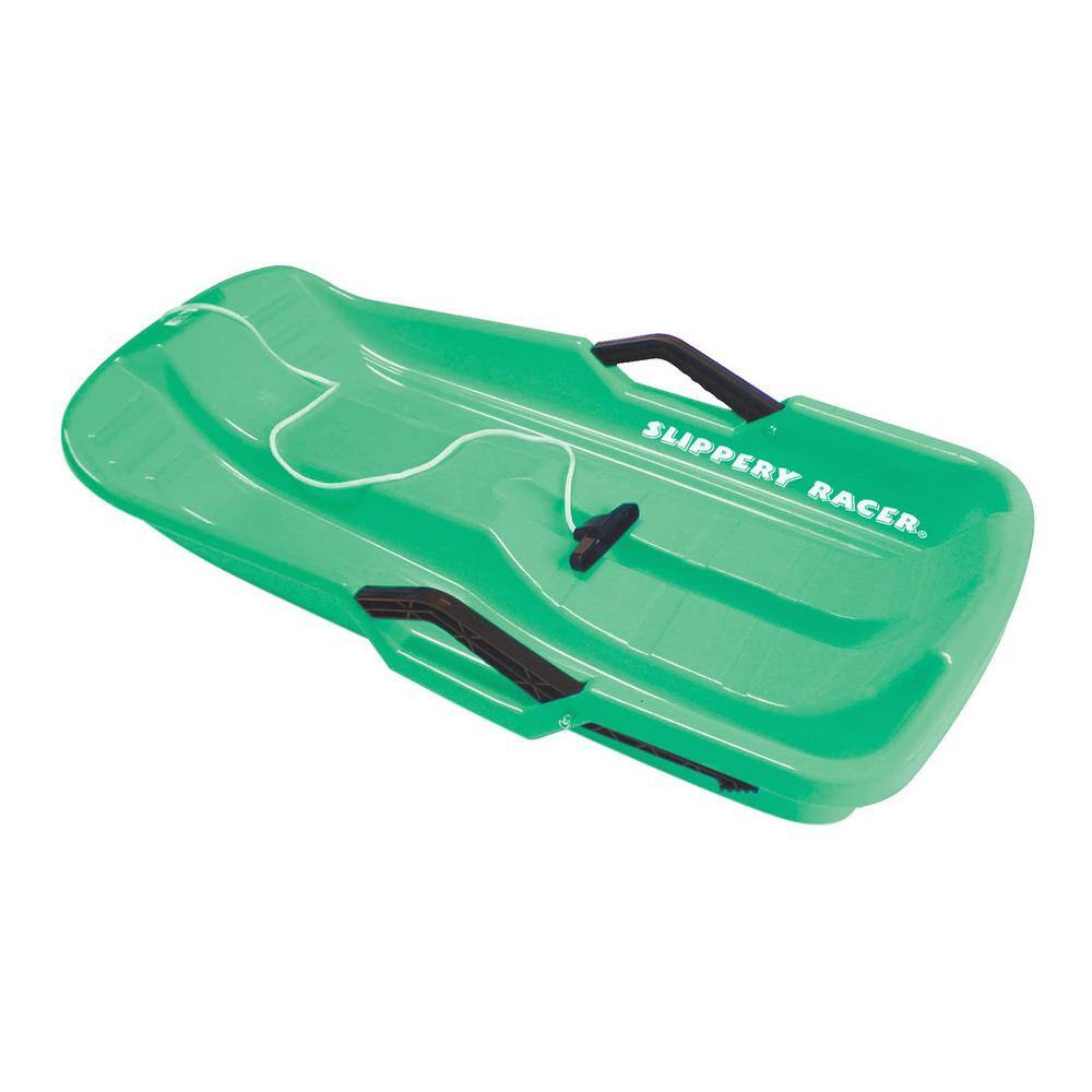 Downhill Thunder Green Kids Toddler Plastic Toboggan Snow Sled