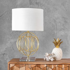 Toccoa 25 in. Gold Modern Table Lamp with Shade