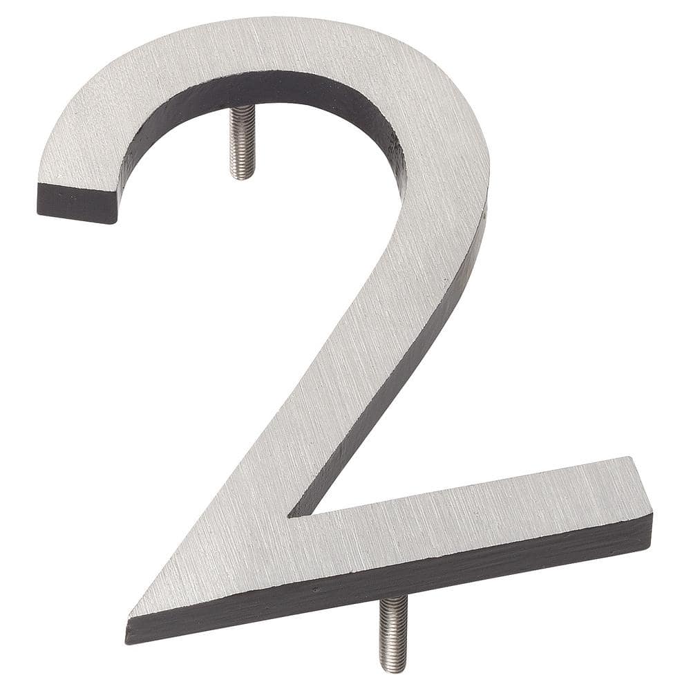 6 in. Satin Nickel/Black 2-Tone Aluminum Floating or Flat Modern House Number 2 price history on PriceWatchPro