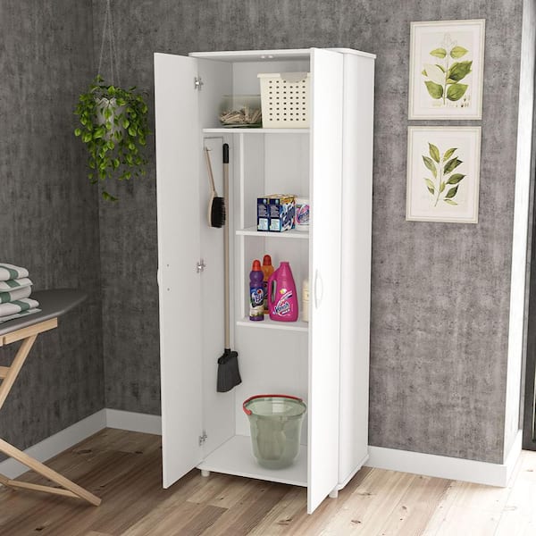 Morganton 71 in. Accent Cabinet with 3-Shelves, White