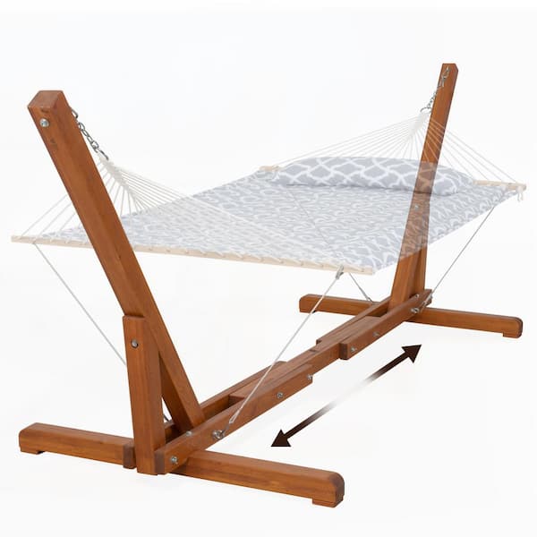 Atesun Adjustable 12 ft. Wooden Hammock Stand Only
