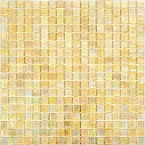 Skosh 11.6 in. x 11.6 in. Glossy Light Fawn Beige Glass Mosaic Wall and Floor Tile (18.69 sq. ft./case) (20-pack)