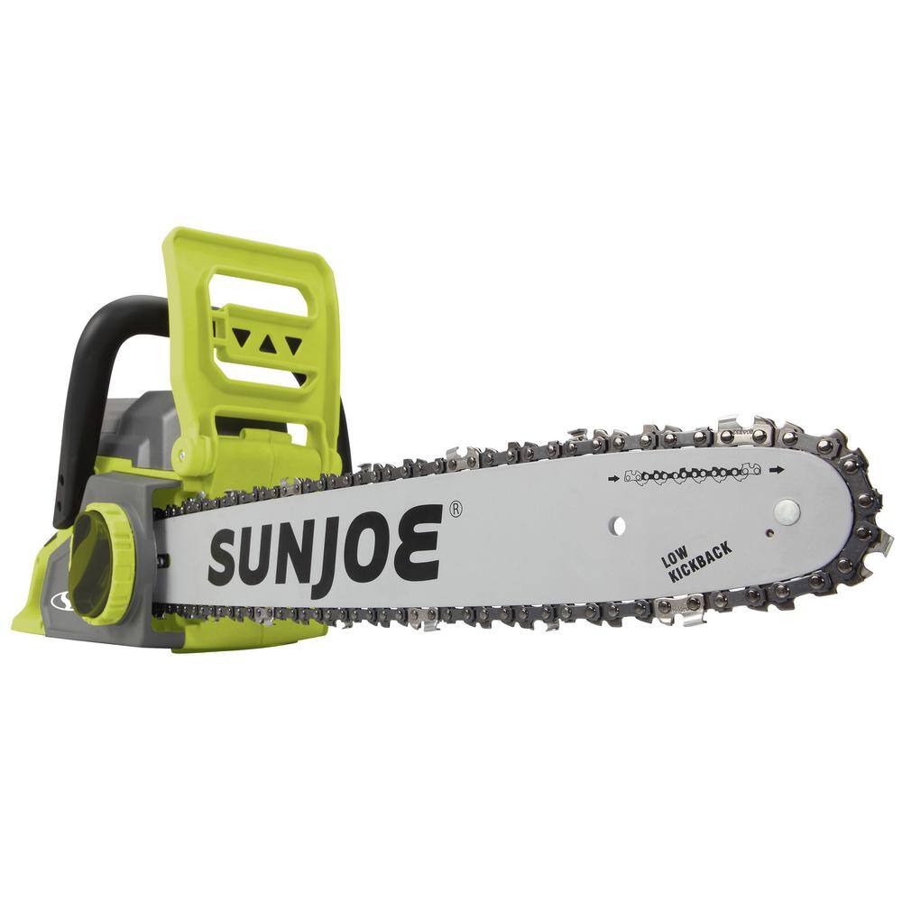 Sun Joe 16 in. 40-Volt Brushless Cordless Electric Chainsaw Kit with 4.0 Ah Battery + Charger (Factory Refurbished)