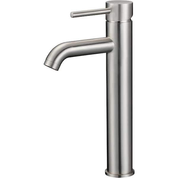 16 GAUGE SINKS Katrina Single Handle Vessel Sink Faucet in Brushed Nickel 16GS-28792