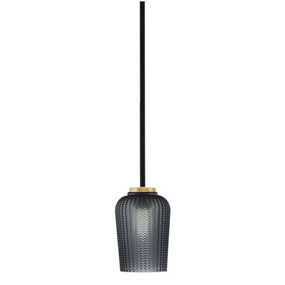 専用✧希少　ペンダントライト　ステンレス Elonia 100-Watt 1-Light Matte Black and Brass Stem Mini