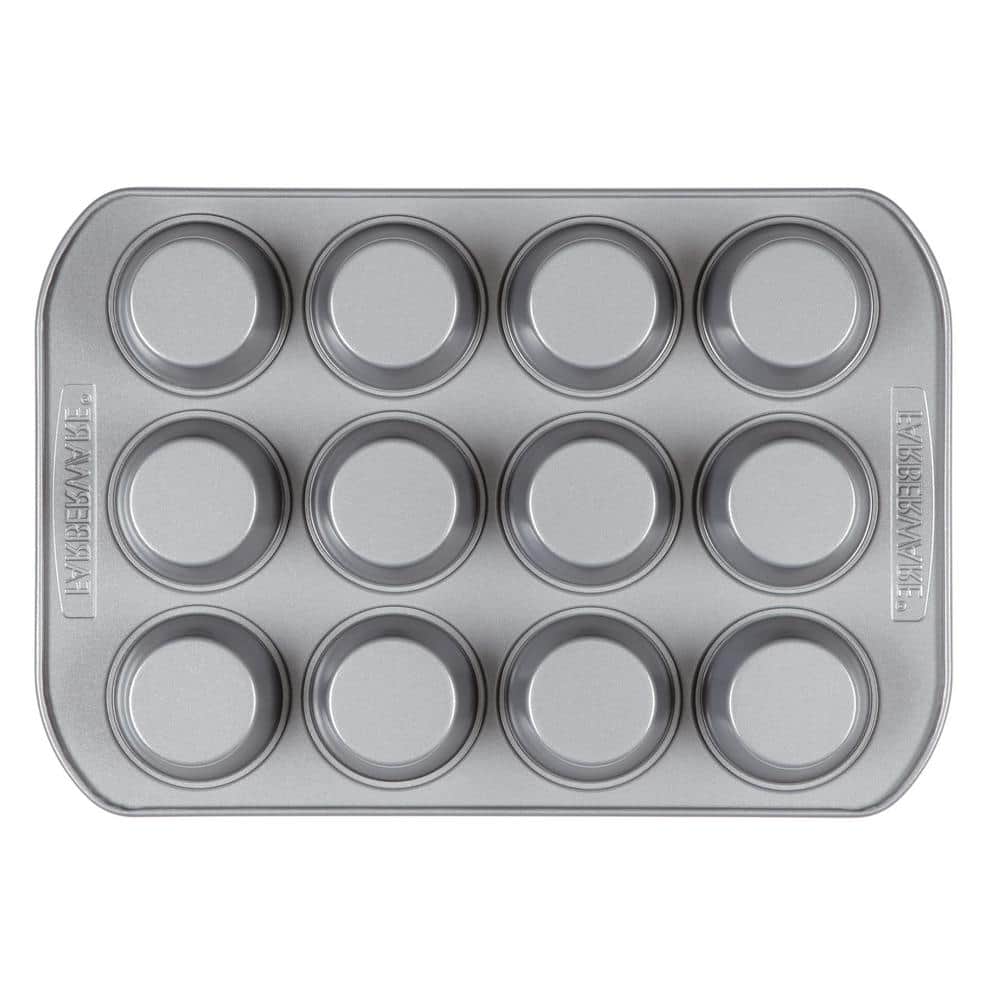 Gray Nonstick 12-Cup Round Muffin Pans Set
