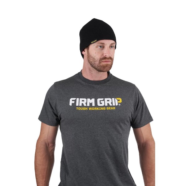 FIRM GRIP Men's Black Knit Beanie Hat 63408-36 The Home Depot