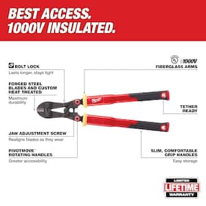 24 in. Fiberglass Bolt Cutter with PIVOTMOVE Rotating Handles and 7/16 in. Maximum Cut Capacity