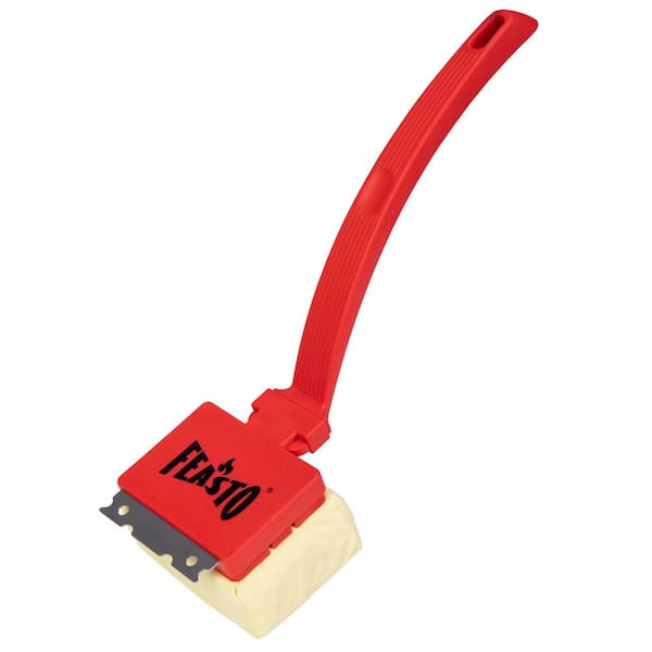 Bristle Free Grill Brush with Scraper for Outdoor Grills, Steam BBQ Cleaning Brush with Replaceable Cleaning Head, Red