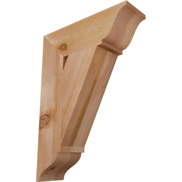 Ekena Millwork 6 in. x 28 in. x 20 in. Western Red Cedar Traditional Rough Sawn Bracket