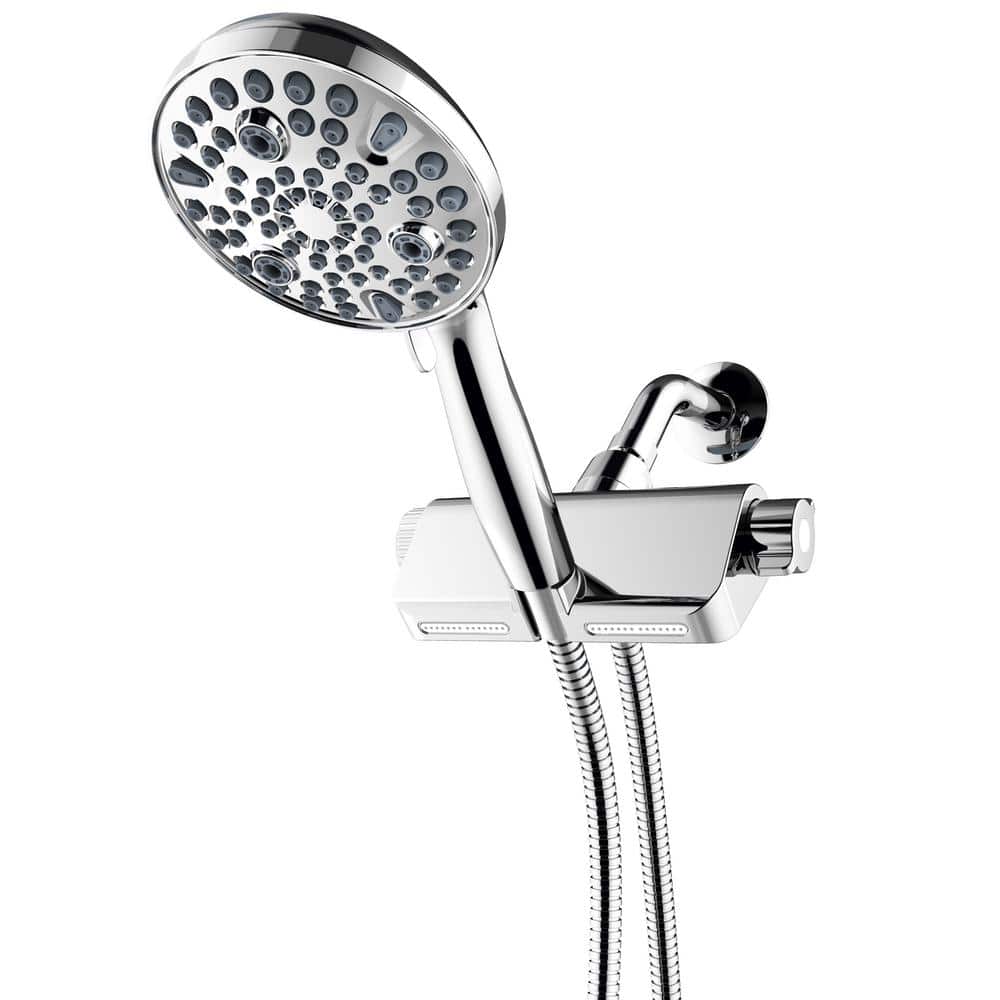 Chrome 10-Function Handheld Shower with Filter and Wall Mount
