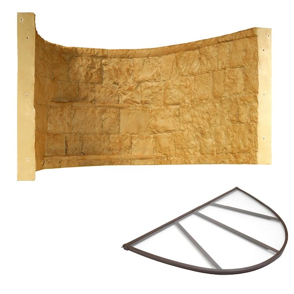 SHAPE PRODUCTS Rockwell 66 in. x 44 in. x 36 in. Tan Composite Window Well with Polycarbonate Cover