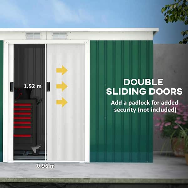 Outsunny 9 ft. x 4 ft. Outdoor Rust-Resistant Metal Garden Vented