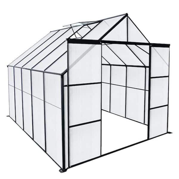Storhaus 94.50 in. W x 121.25 in. D x 89.50 in. H Polycarbonate Black Greenhouse Heavy Duty Walk-in Greenhouses