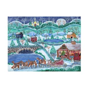 Unframed Home Cheryl Bartley 'Here Comes Santa Claus And Eight Reindeer' Photography Wall Art 14 in. x 19 in.