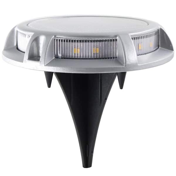 Silver Low Voltage Solar Powered Integrated LED Step Light Pack