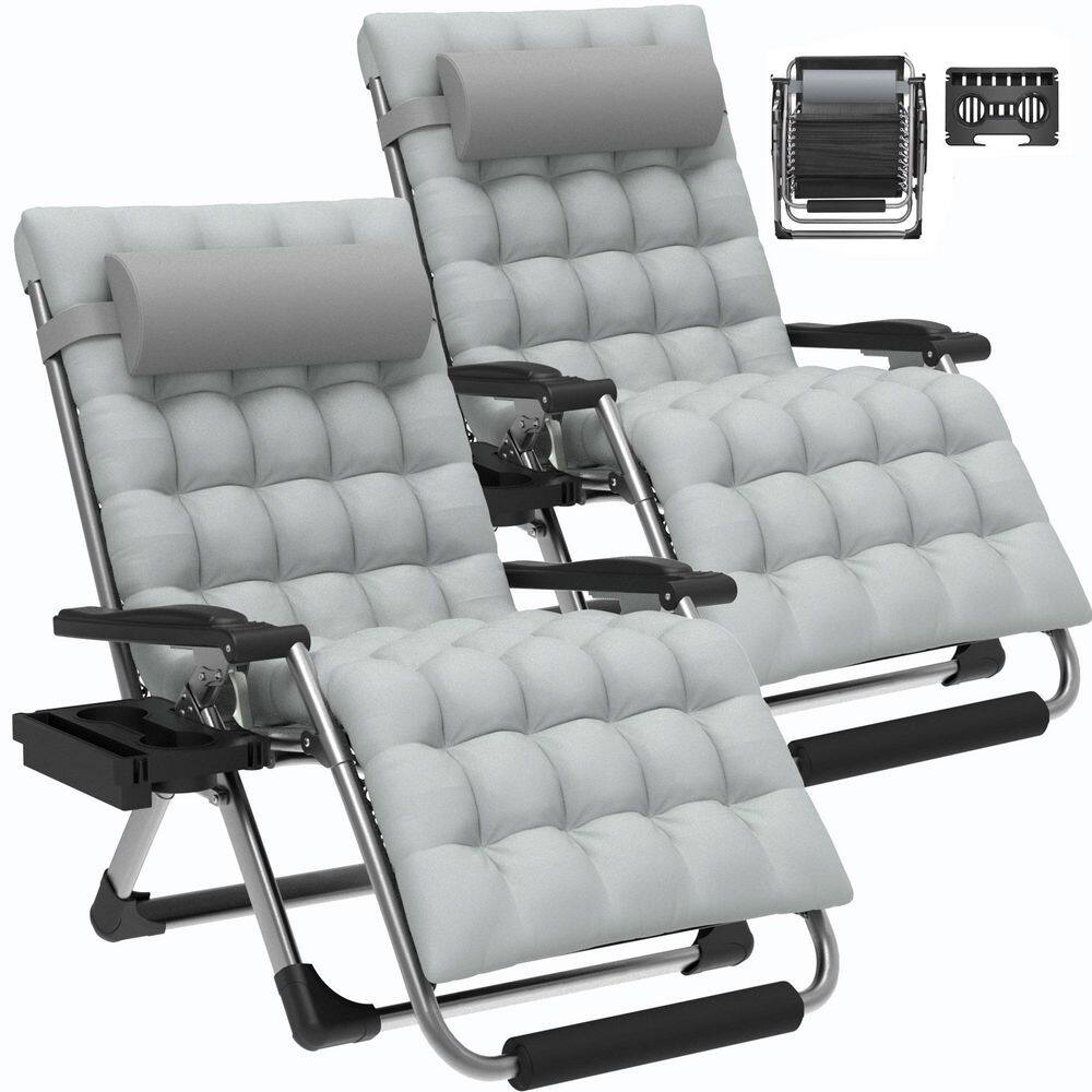 2PCS XXL Zero Gravity Chair 500 lbs, Folding Recliner Patio Lounge with Cushion, Eye Mask & Cup Holder price history on PriceWatchPro