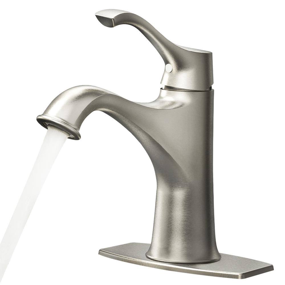 Single Hole Single-Handle Low-Arc Bathroom Faucet, Brushed Nickel