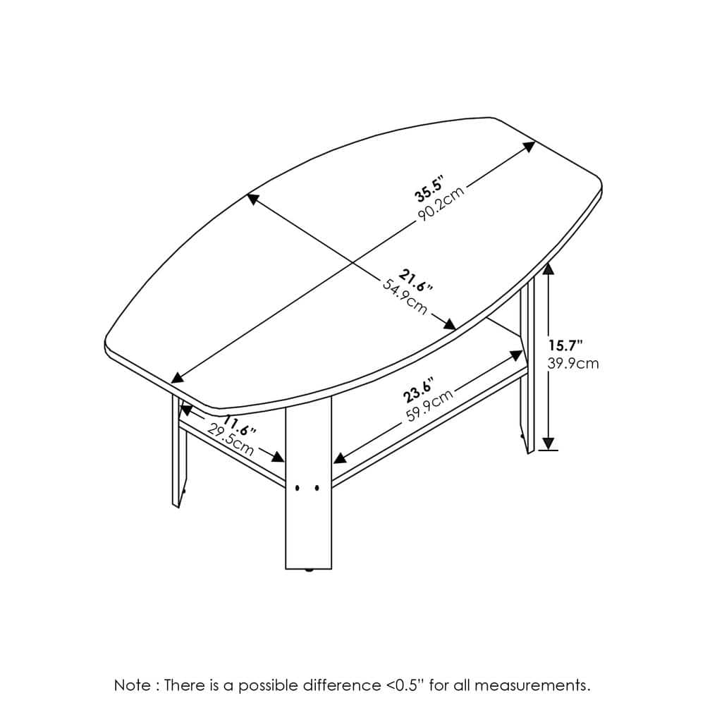 Compact Modern Amber Pine Rectangular Coffee Table