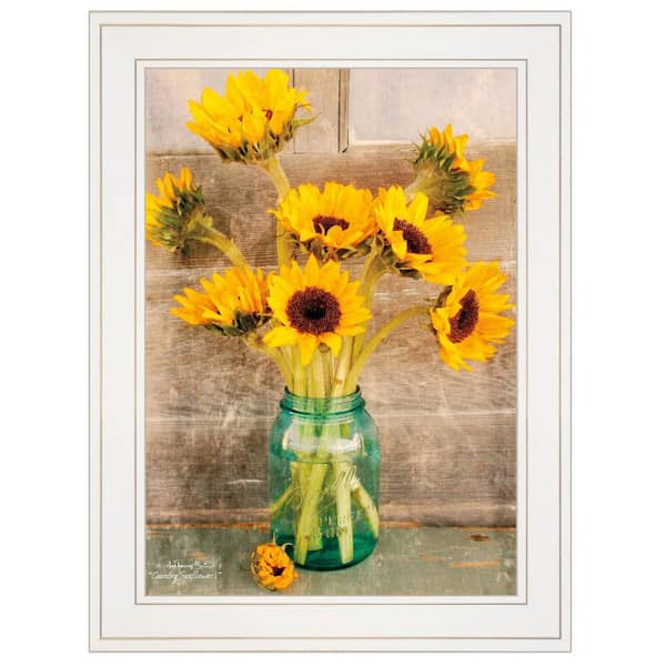 HomeRoots Charlie Country Sunflowers I 1-Piece Framed Wall Art 19 in. x 15 in.