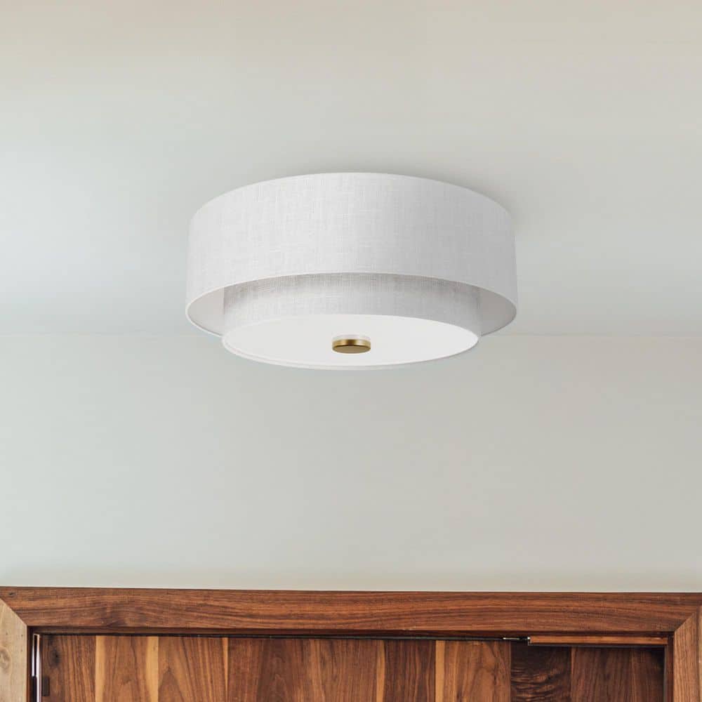 Hunter Fan Company Hunter Brookside 13.25 In 2 Light Luxe Gold Drum ...