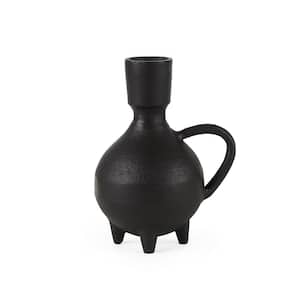 7 in. Black Matte Metal Italian Inspired Vase