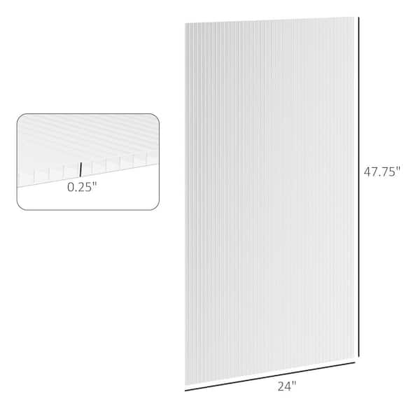 14-Piece 4 ft. x 2 ft. x 0.25 in. Twin-Wall Waterproof Polycarbonate Panels of Polycarbonate DIY Greenhouse Panels,Clear