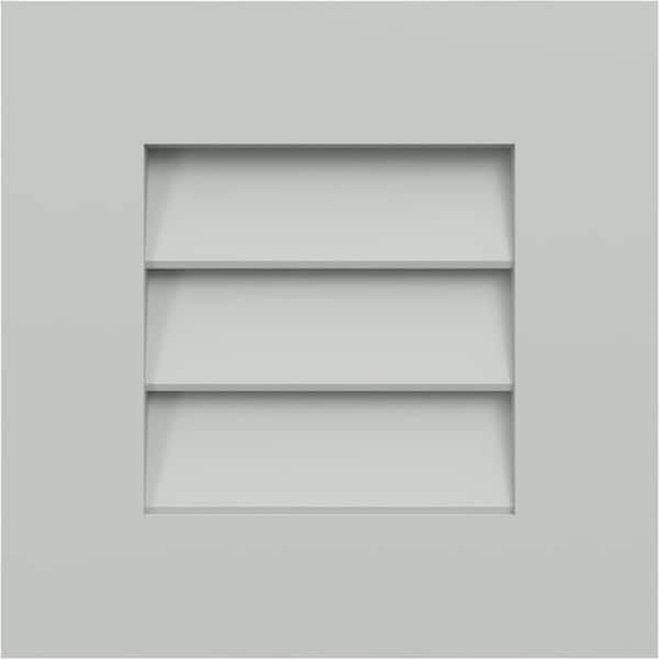 Ekena Millwork 12-in W x 12-in H True Fit PVC Louver Shutters Sample, Hailstorm Gray