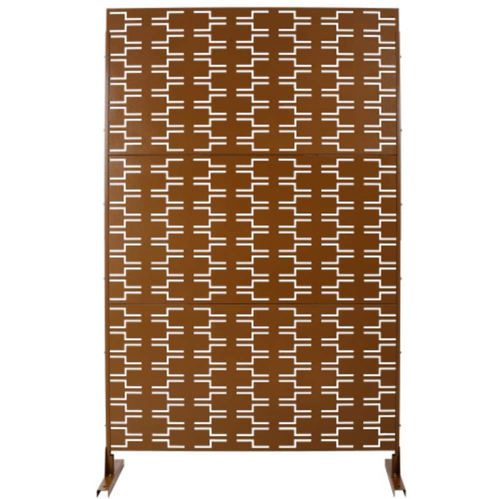 "Outdoor & Indoor Privacy Screen Metal Privacy Screen 76"" Hx48"" W, Freestanding Decorative Privacy Screen DRAK BROWN" price history on PriceWatchPro