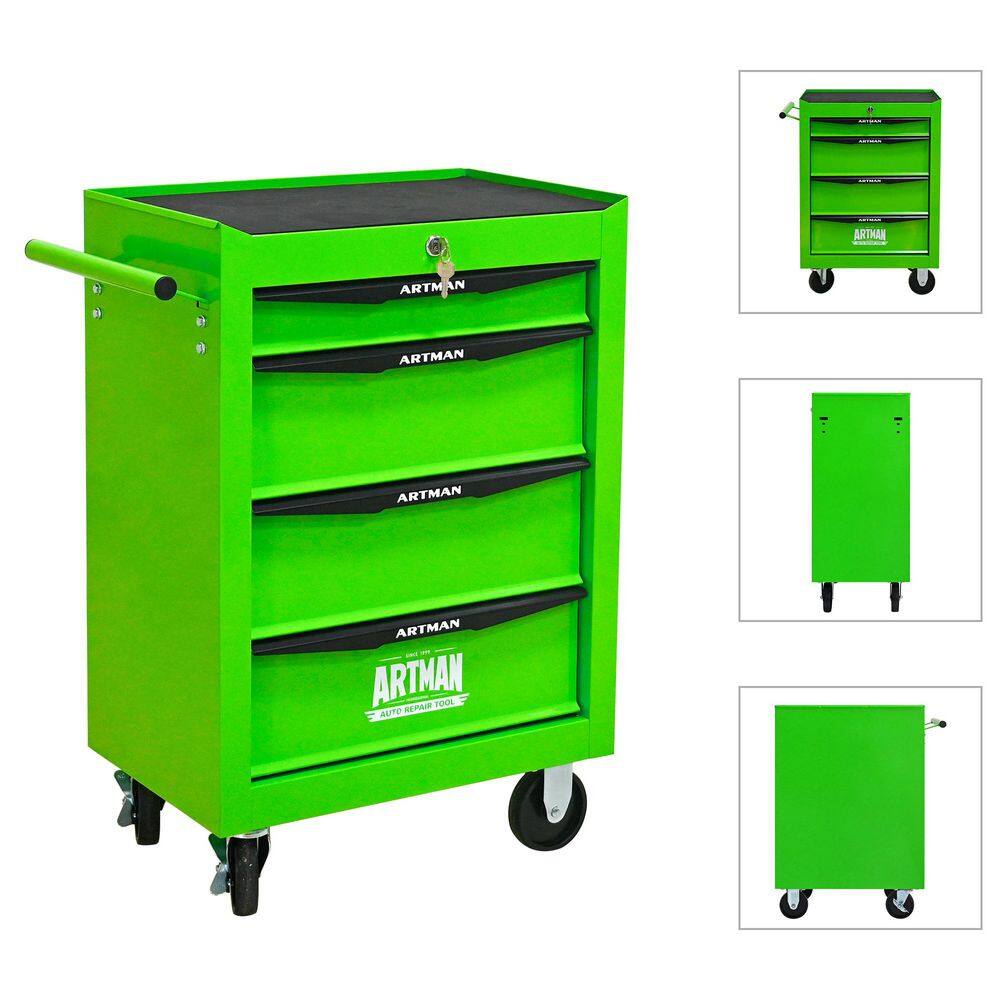 Green 30.5 in. H 4-Drawer Rolling Tool Storage Cabinet Tool Cart for Office Garages Warehouses Repair Shops price history on PriceWatchPro