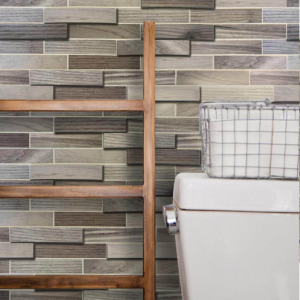 Beige Brown 19" x 39" 3D Textured PVC Wall Panel