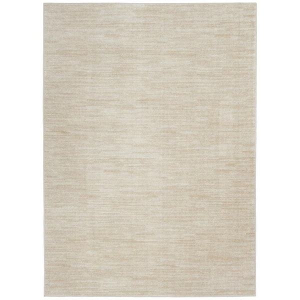 Beige, Ivory 6 ft. x 9 ft. Woven Polypropylene Indoor/Outdoor Area Rug