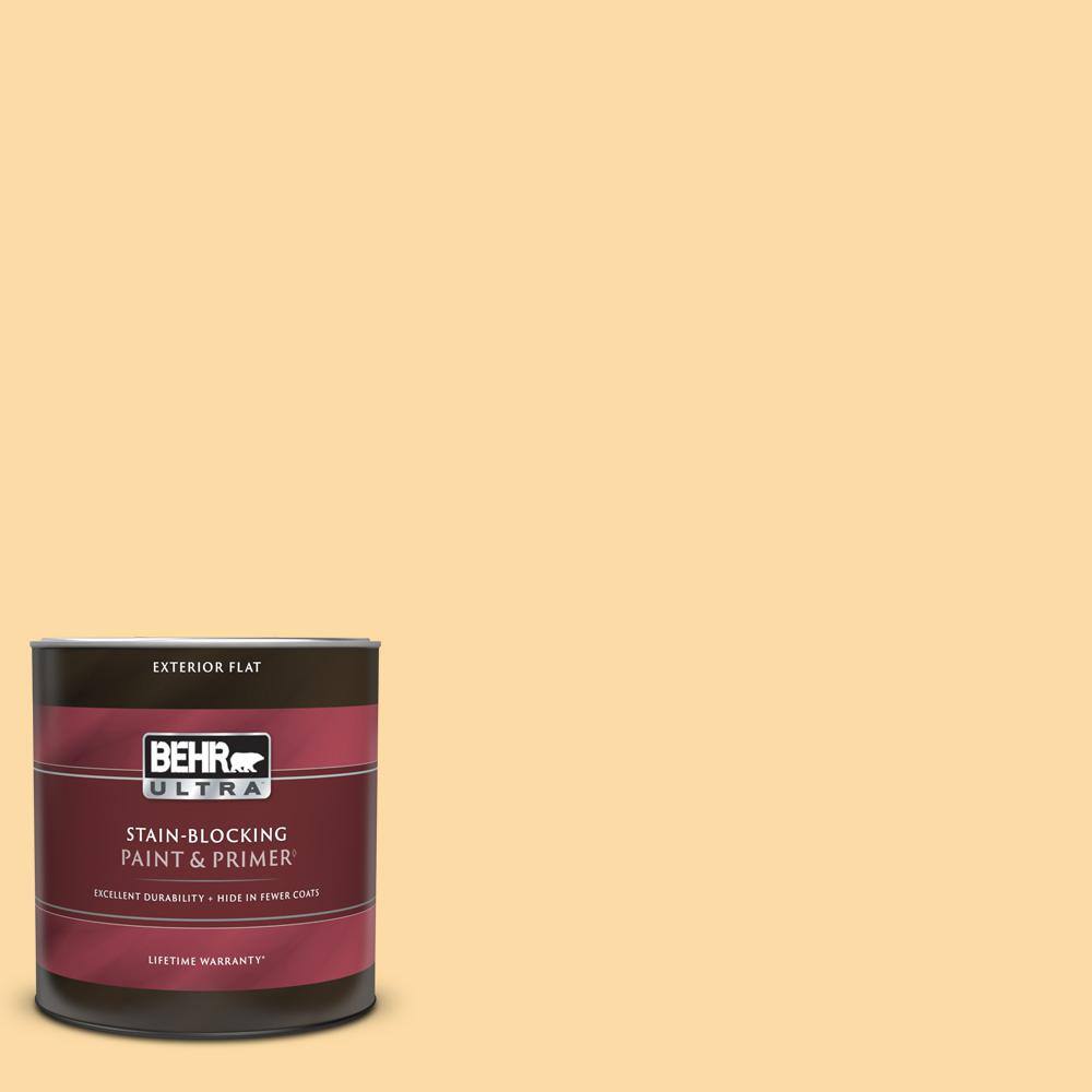 BEHR ULTRA 1 qt. M2903 Corn Stalk Flat Exterior Paint & Primer 485004